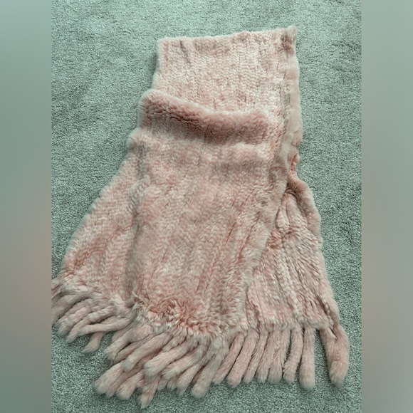 Pink Knitted Rabbit Stole - Picture 2 of 6